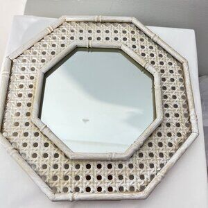 Octagonal‎ Metal Woven pattern Standing Desk Mirror